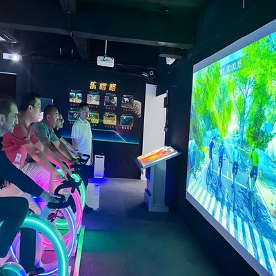 よい価格 ビデオプロジェクター付きの運動自転車 インタラクティブなプロジェクションゲーム サイクリングシミュレーター オンライン