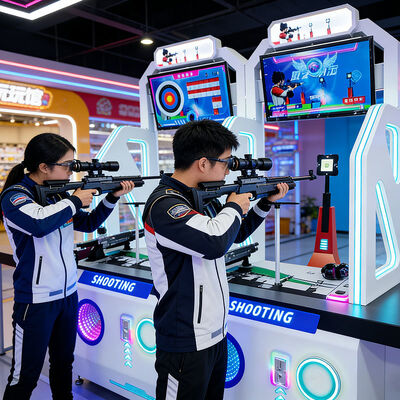 よい価格 オリンピック射撃レプリカと調節可能なスタビライジングブラケットを備えた赤外線ダブルプレイヤーシューティングシミュレーターアーケードゲーム機 オンライン