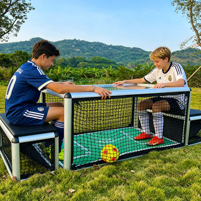 よい価格 ショッピング センターの 2 人のプレーヤーのための金属 & 強化ガラスを備えたアーケード サッカー ゲーム機コイン式サッカー テーブル オンライン